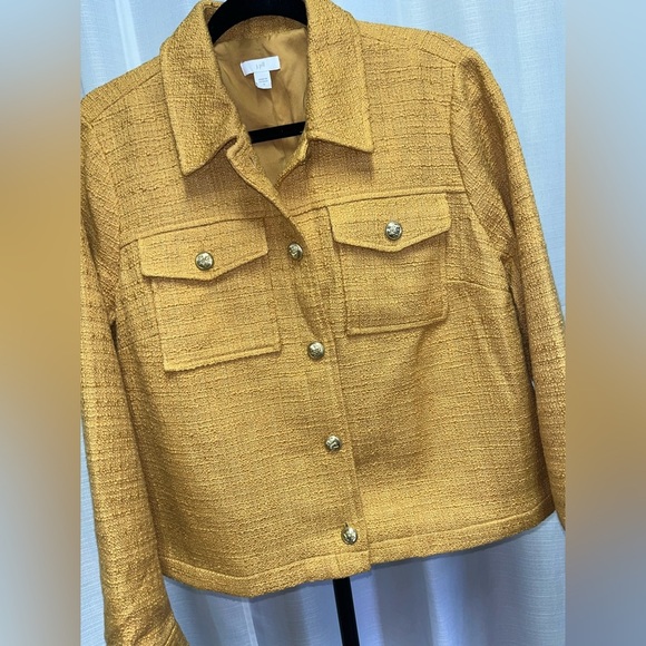 J.Jill Modern Tweed Jacket in honey | size Medium - Picture 2 of 9